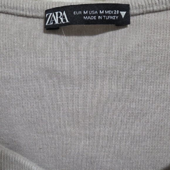 Zara Light Taupe Ribbed Button-Front Tank - Picture 2 of 6